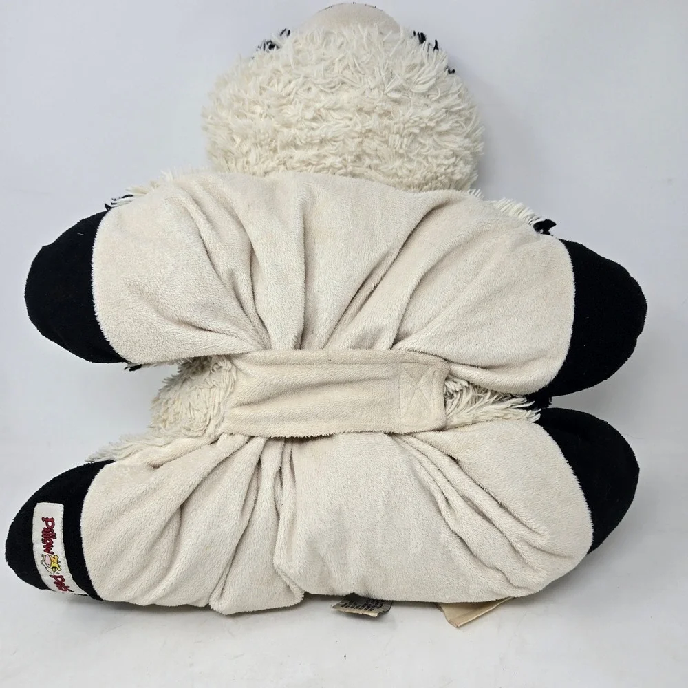 Pillow Pets Panda Bear Plush Stuffed Animal Folding Pillow Black White 18 inch